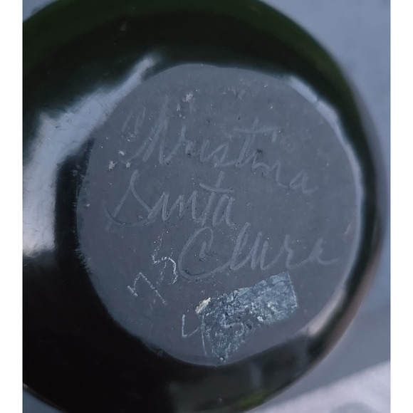 Santa Clara Pottery Blackware 3.5"h x 4-4.5"w Bowl Signed Christina Santa Clara - Picture 10 of 14